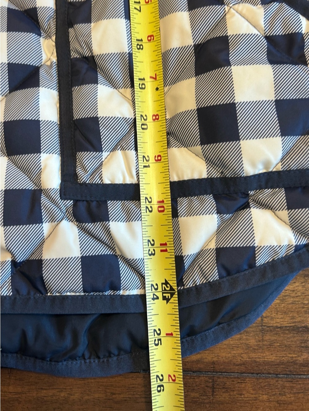 J. Crew Quilted Vest Size XL Blue Cream Plaid Down Filled - Picture 4 of 8